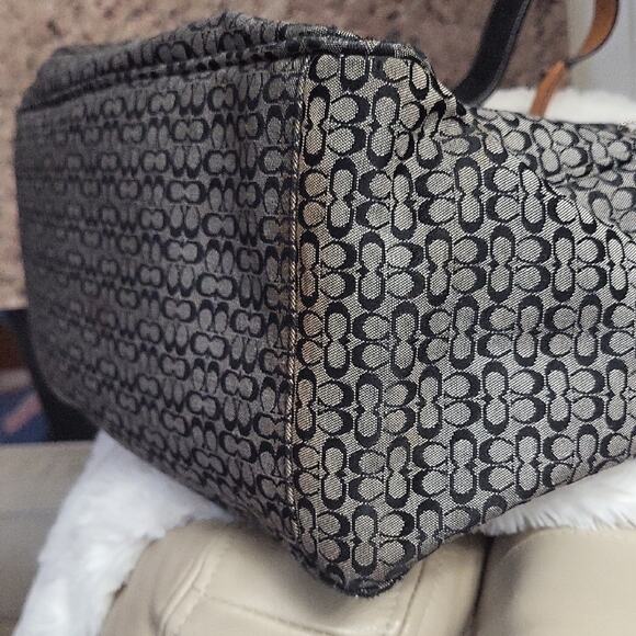 Coach Black and Gray Signature Diaper Bag 5707 Y2K Tote Shoulder Bag - Picture 11 of 16